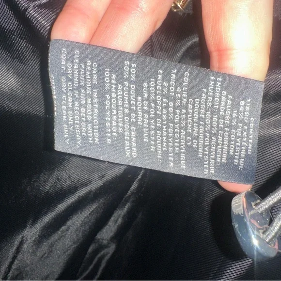 Vince Camuto Black Puffer Coat with Fur Hood - Picture 5 of 8